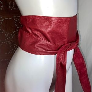 Red leather belt